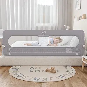 Bed Rail for Toddlers,71in Foldable Bed Rail for Baby, Baby Bed Rail Guard with Reinforced Carbon Steel Frame&Connectors for Twin Full Queen King Bed