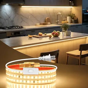120V Under Cabinet Strip Lighting Plug in 36in Waterproof IP67 for Kitchen