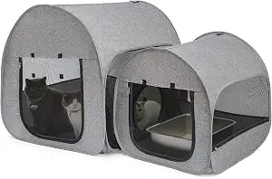 Portable Cat Playpen, Delivery Room, Enclosure, Postoperative Recovery, House Design for Better Standing, Foldable Pet Tent for Indoor and Outdoor Use, Cat Houses & Condos Dark Gray