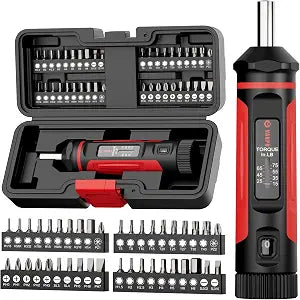 VANPO Torque Screwdriver 15-75 in-lb, 1/4" Drive Precision Driver Set