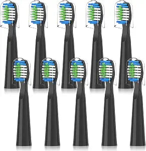 Compatible with Bitvae D2 Electric Toothbrush Replacement Heads, for Bitvae D2 Electric Toothbrush,10 Pack (Black)