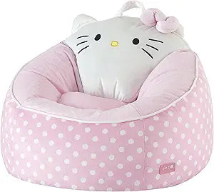 Sanrio Hello Kitty Bean Bag Chair for Kids,Figural Hillside Design by pod, Soft & Durable Fabric, 24x24x17, Comfy Seat for Bedrooms & Playrooms