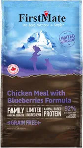 FirstMate Pet Foods Dry Cat Food  Chicken Meal with Blueberries Formula  Grain Free Limited Ingredient Recipe for Cats & Kittens, All Life Stages  3.96 lb Bag