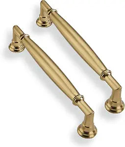 10 Pack 5Inch Hole Center Brushed Gold Cabinet Pulls Solid Brushed Brass Cabinet Handles Solid Hardware Handle for cabinets Dressers Kitchens bedrooms