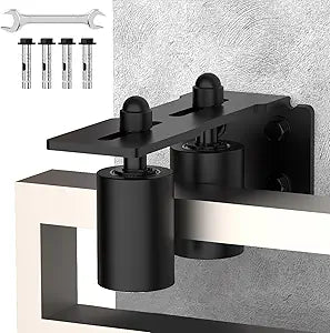 Heavy Duty Sliding Gate Guide Roller Hardware Kit, 3" Black Nylon Wheels with Steel L-Bracket, Adjustable Slide Gate Guide Roller for Rolling Door, Wood, Garage (Black-1pc, 3in)