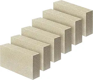 Protalwell Fire Bricks, Size 9Γ│ x 4-1/2Γ│ x 2-1/2Γ│, 6-Pack, Light Weight Insulating Fire Bricks, 2.5 Inch Thick Firebricks Replacement for Wood Stoves, Fireplaces