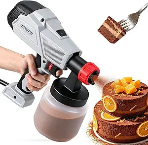 NEWTRY Chocolate Spray Gun 500W, 110V Electric Paint Sprayer with 3 Modes, 2 Nozzles(1.3mm/2.6mm), for Chocolate Cake DIY Decoration, Furniture, Fence, Farm