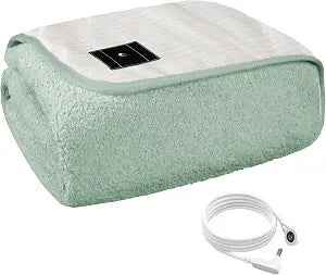 Grounding Blanket, Conductive Silver Fiber Grounding Throw with Earth Connection, Soft Cozy Fleece Blanket, Includes Grounding Cord(Blue,50 * 60in)
