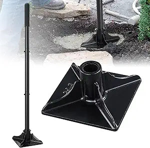 Steel Tamper Tool, Heavy Duty Garden Ground Steel Tamper Tool Kit Long Handle 58 Inch, 8x8 Square Dirt Hand Tamper Landscaping Garden Tools for Leaving Soil, Sand, Gravel, Asphalt, Driveway