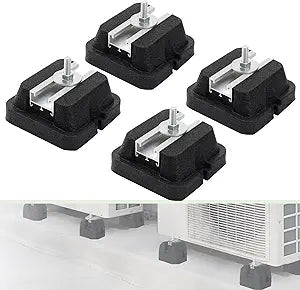 4 Pack Floor Mounting Base Kit for Mini Split Air Conditioner Condensers Heat Pump System, Mini Split Rubber Feet, Heavy-Duty Rubber Anti-Vibration Isolator Mounting Bracket Support Up to 1100 LB