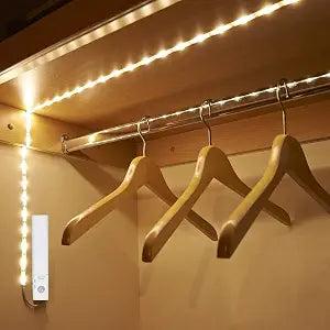 Cuttable Motion Sensor Battery Powered LED Light Strip Indoor 10 ft