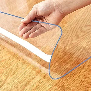 24X96 Inch Clear PVC Table Protector Glass Plastic Tablecloth Dining Room Table Protector Pad Coffee Entryway Top Cover Desktop Mat Pad Vinyl Tablecloth Waterproof Furniture Cover Protector