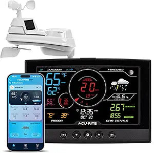 AcuRite Iris (5-in-1) Home Weather Station with Direct-to-Wi-Fi Wireless Display and Alerts for Remote Monitoring Indoor/Outdoor Temperature and Humidity with Wind Speed/Direction (01544M)