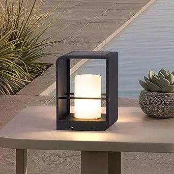 Solar Lanterns Outdoor Waterproof, Led Corner Floor Lamp Dimmable, Smart Outdoor Lantern, Remote Control Floor Lamp Modern Design, Patio Lantern with Warm White Lights for Table Porch Garden Yard