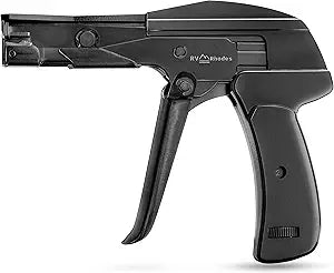 42708 Zip Tie Gun/Cable Tie Install Tool, Adjustable Tension with Built-In Cutter, for Nylon Ties up to 1/4- Black