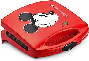 Disney Mickey Mouse Sandwich Maker by Select Brands - Electric Sandwich Maker with Nonstick Cooking Plates & Locking Lid - Cooking Appliance with Indicator Lights - Kitchen Essential for Home & Dorms