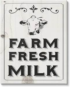 Farm Fresh Country Milk Cow, 24 x 30 Inch Canvas Wall Art