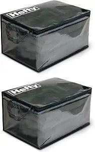 Hefty Large Flexible Tote with Breathable Mesh, Double Zipper, 2 Handles  Ideal for Moving or Clothes & Apparel Storage, Alternative to Plastic Bin, Organizer or Container  2 Pack