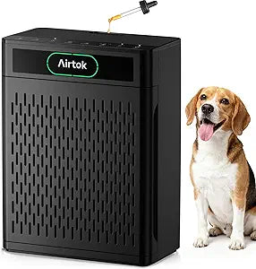 Airtok Air Purifiers for Home Large Room Up to 1848sq.ft, HEPA Air Purifier for Bedroom, Pet Hair Air Cleaner with Washable Filter, Aromatherapy, Sleep Mode Air Cleaners for Smoke, Office-AP3001 Black