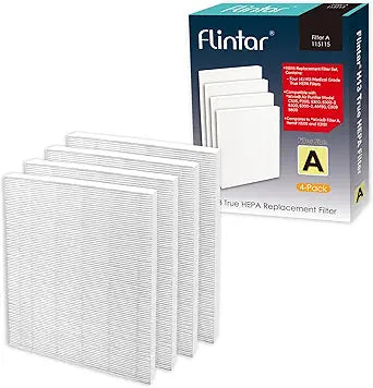 115115 Filter A, Made in TAIWAN, Compatible with Winix Air Purifier C535, C909, 5300, 6300, P300, H13 Grade Replacement Filters, 4-Pack
