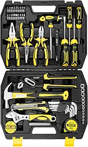 DOWELL Tool Set Tool Kit 62PCS Homeowner Tool Set Wrench Pliers Screwdriver Set Repair Tool Kit