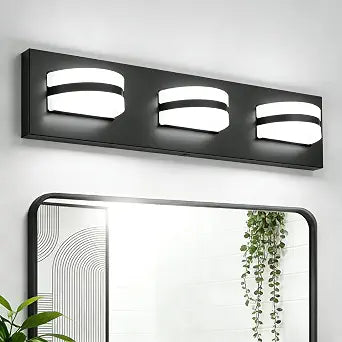 Rotatable LED Bathroom Vanity Light 3-Light 19" Black Dimmable ETL