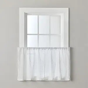 SKL HOME by Saturday Knight Ltd. Isabella Lace Curtain Tier Pair, 56" x 24", White, 2 Pack