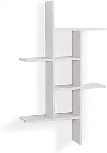 Danya B. Cantilever Cubby Decorative Modern Wall Mount Shelf  Horizontal or Vertical (White)