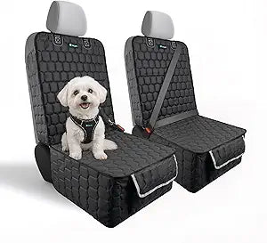 Meginc 2 Pack Front Seat Covers for Dogs, 600D Waterproof Dog Car Seat Covers with Side Flaps Non Slip Scratch Proof, Captain Chair Car Seat Protector Cover for Pets & Daily Use, Fits Cars SUV Trucks