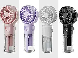 Pack of 4X Misting Fans Portable Fan Rechargeable Mini Fan Handhold Fan for Travel Outdoor Hiking