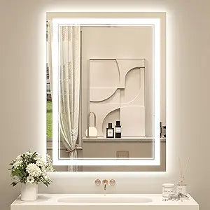 OKPAL 24x32 LED Bathroom Mirror, Anti-Fog Lighted Bathroom Mirror, Dimmable Lighted Vanity Mirror, LED Vanity Mirror with Lights, Shatterproof, ETL Listed, Horizontal/Vertical