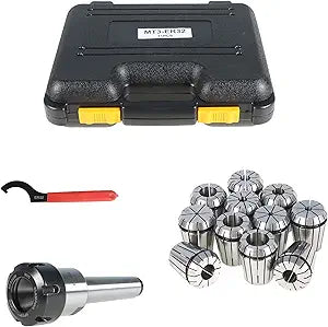ER-32 MT3 Milling Cutter Shank Tool, 11PCS Collets with Wrench, Fit for Drilling and Milling Machines