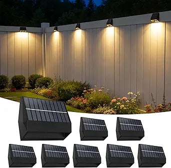 ZCXLIGHT Solar Fence Lights, 8 Pack Fence Lights Solar Powered,Solar Fence Lights Outdoor Waterproof, 3 Modes Brighter Fence Solar Lights for Garden, Deck, Patio, Yard, House Number Sign