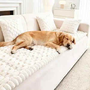 Pet Couch Cover for Dogs, Washable Non Slip Plush Couch Protector, Pet Friendly Sofa Seat Cover (Cream,28  71)