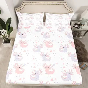 Erosebridal Axolotl Bedding Sets Full Size Cute Axolotl Bed Sheet Kawaii