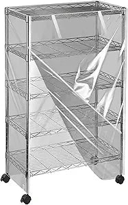 Klmnop Waterproof Wire Shelf Cover with Zipper, Clear PVC Cover Fits 36" W x 14" D x 54" H Storage Shelves(Clear, Cover Only)