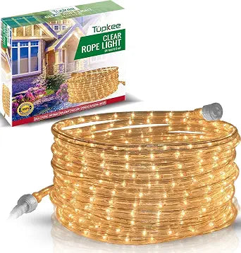Clear Incandescent Rope Light, 24 feet, Connectable, Waterproof Tube