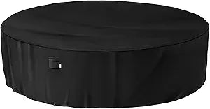 iBirdie Round Patio Furniture Cover 120 x 34 inch, 10 ft, Outdoor Waterproof and Weatherproof for Garden Table and Chairs, Heavy Duty 600D, fit 120, 118, 116, 115 Diameter