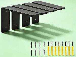 6"x 4"Shelf Brackets, die-cast Formation, Vertical Angle, Premium Alloy Metal Heavy Duty Shelf Bracket, high Strength Mounting Hardware Included, Corner Brace Joint,Pack of 4 ,6 INCH x4 INCH(No Beam)
