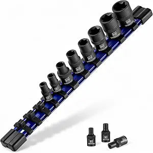WORKPRO 11PCS E-Torx Socket Set, 1/4" & 3/8" Drive Star Socket Set