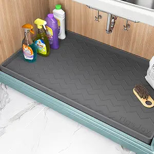 TigeJoy Under Sink Mats for Kitchen Waterproof 34" x 22", Cabinet Liner