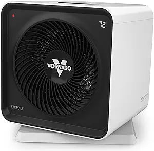 Vornado Velocity CUBE 5S (2025) Whole Room Space Heater with Swiveling Base, Indoor Use, Vortex Heat Circulation, LED Touch Controls, 1-12 Hour Timer, Advanced Safety, Auto-Climate Control, White