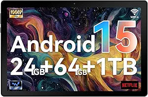 10 Inch Android Tablet, Octa-Core Processor, 24GB RAM 64GB ROM, IPS HD Display, Android 15, Dual Camera, 5000mAh Battery, Widevine L1 Certified, WiFi Bluetooth Tablets  (Black)