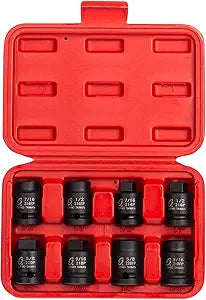 Sunex Tools 8-Piece CR-MO Steel Socket Set, 1/2-Inch Drive, Pipe Plug, Male/Female, SAE: 7/16'' to 5/8'', Heavy Duty Storage Case, Meets ANSI Standards, Model 2841
