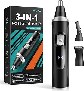 Nose Hair Trimmer for Men: Advanced High-Torque Motor for Fast & Painless Grooming 3-in-1 Professional Electric Ear and Nose Hair Trimmer for Men, Eyebrow Trimmer & Facial Hair Remover