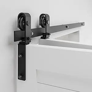 60" Bi-Folding Sliding Barn Door Hardware Track Kit,Smoothly&Quietly,Side Mounted Black Roller,Easy Install,Door Not Included [Fit Double 28" Bifold Doors]