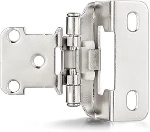 Brushed Nickel Kitchen Cabinet Hinges, 1/2 Overlay, 4 Pack