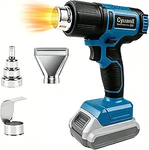 Cordless Heat Gun for Makita 18V Battery, 350W Fast Heating Hot Air Gun, LCD Display 2 Temp 120-1110, 3 Nozzles Portable Gun for Shrink Tubing, Paint Removal, Soldering DIY, Tool Only