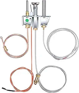 446-510A Natural Gas Pilot Assembly Compatible with Heat-N-Glo, Royal Gas Fireplaces, Standing Pilot Assembly Replaces R5143 SRV446-510A, for Heat-N-Glo Fireplace with Thermocouple and Pilot Tubing