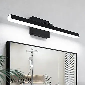 IZORRO Modern Bathroom Vanity Light 24 inch, Rotatable, 16W Dimmable Led Bathroom Light Fixture Over Mirror, Black Vanity Light Bar (Cool White 6000K)